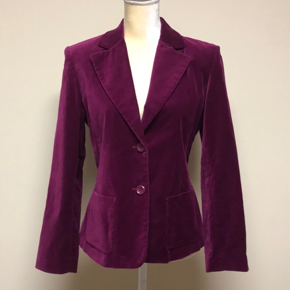 Jackets & Blazers - Size 6 Rafaella Purple Velvet Jacket